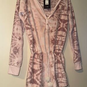 Fashion Nova Oh Honey Plush PJ Romper Onesie - Pink